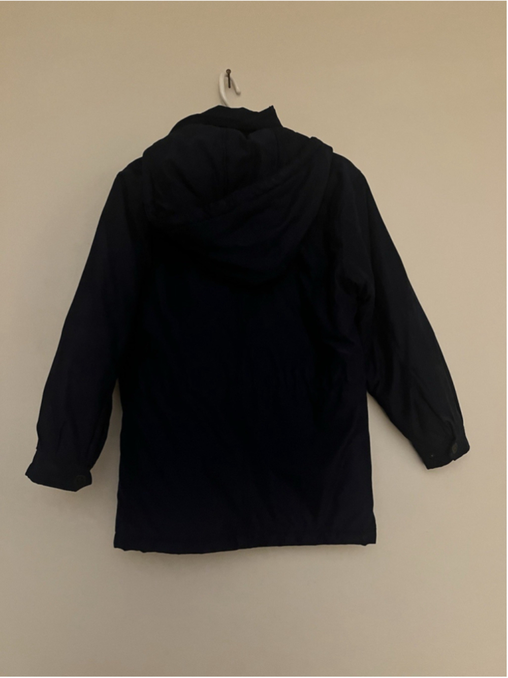London Fog Rain Coat Womens PXS Petite Blue Hooded Full Zip Mid Length Lined - Picture 4 of 4